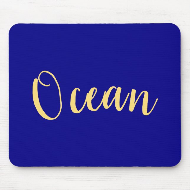 Tapis De Souris Script Elegant Bright Royal Blue Nautical Ocean (Devant)