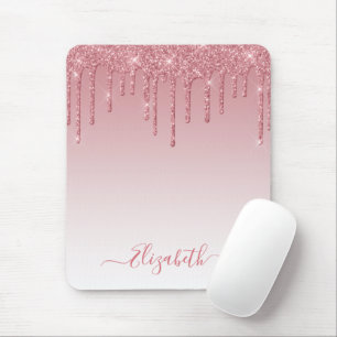 Tapis De Souris Script élégant moderne Parties scintillant rose po