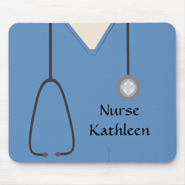 Tapis De Souris Scrubs Médicales bleu uniforme (Devant)