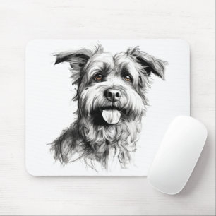 Tapis De Souris Scruffy Terrier Portrait Croquis