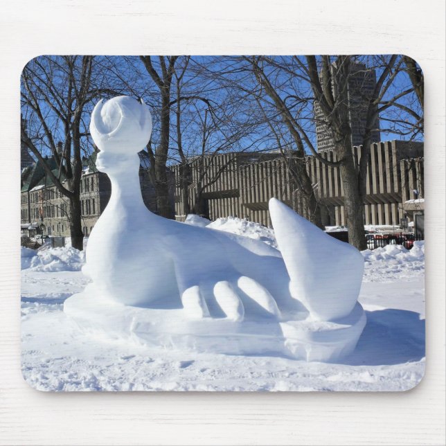Tapis De Souris Sculpture de neige de phoque, Québec, Canada (Devant)
