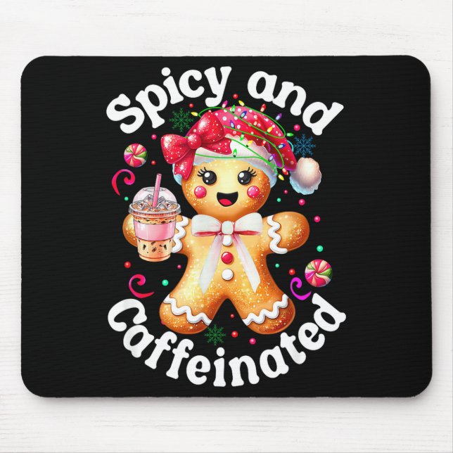 Tapis De Souris Scy And Caffeinated Coffee Cute Gingerbread Christ (Devant)