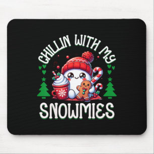 Tapis De Souris Se détendre avec mes bonhommes de neige Funny Noël
