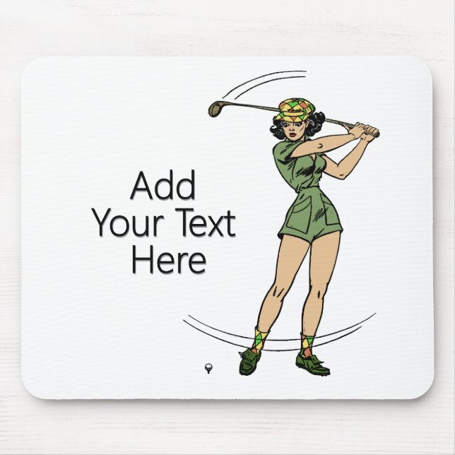 Tapis De Souris Se réchauffer pour Golf Lady Golfer (Devant)