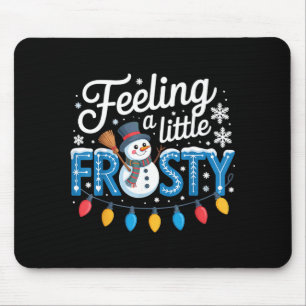 Tapis De Souris Se sentant un peu glacial Mignon snowman rétro