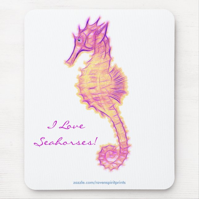 Tapis De Souris SEA-HORSE (Rose & Golds) Mousepad (Devant)
