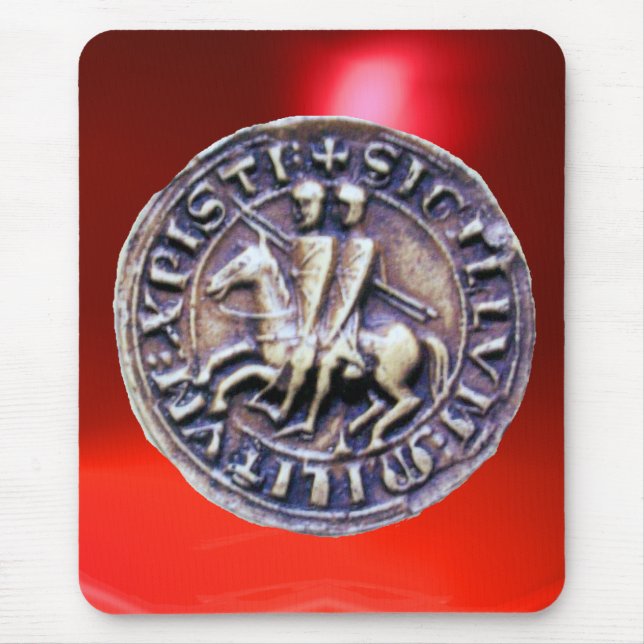 Tapis De Souris SEAL OF THE KNIGHTS TEMPLAR red (Devant)