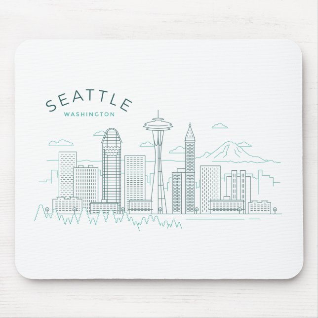 Tapis De Souris Seattle Skyline Stroke (Devant)