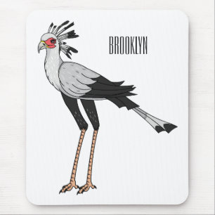 Tapis De Souris Secretary bird cartoon illustration