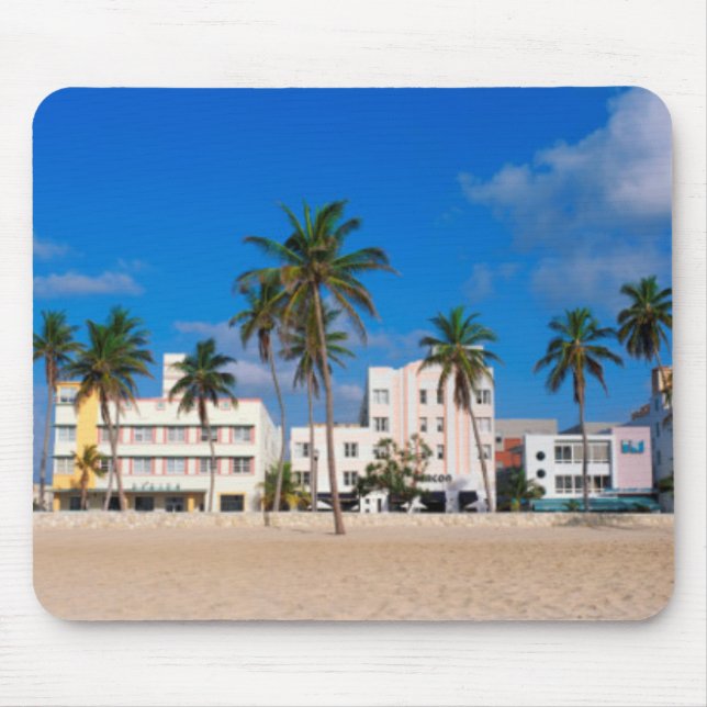 Tapis De Souris Secteur d'art déco de plage du sud Miami (Devant)