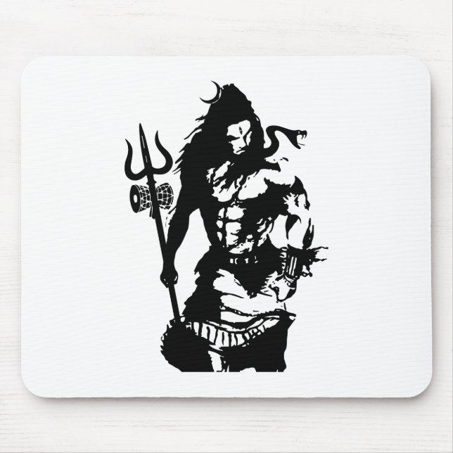 Tapis De Souris Seigneur Shiva Art Angry Trishul (Devant)