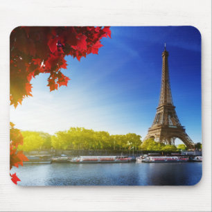 Tapis De Souris Seine À Paris Avec Tour Eiffel En Automne