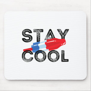 Tapis De Souris Séjour Cool Rocket Pop Rouge Blanc Et Bleu Popsicl