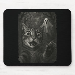 Tapis De Souris Selfie Chat Halloween Drôle Avec Soky Chat Ghost L