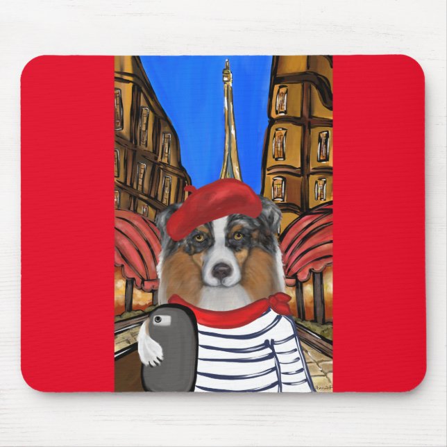 Tapis De Souris Selfie de Berger Australien (Devant)