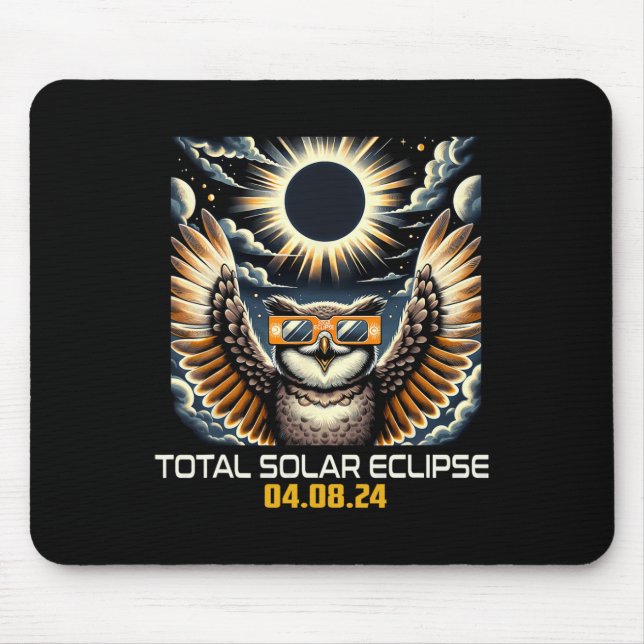 Tapis De Souris Selfie Éclipse Solaire Éclipse 2024 Totalité (Devant)