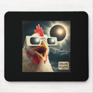 Tapis De Souris Selfie Poulet Enfants Mens Éclipse Solaire