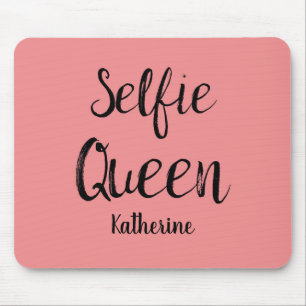Tapis De Souris Selfie Queen Nom Coral personnalisé Orange