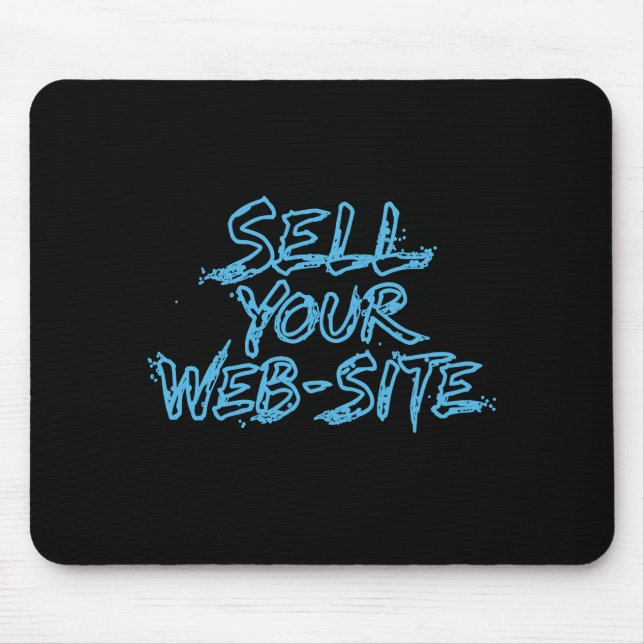 Tapis De Souris Sell Your Website Blue Tech Typography (Devant)