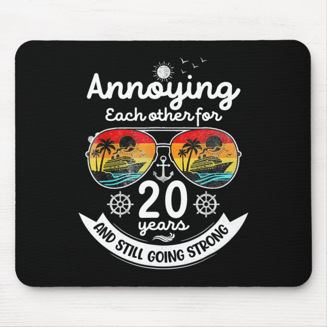 Tapis De Souris S'embêter 20 ans 20e anniversaire de mariage (Devant)