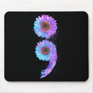 Tapis De Souris Semicolon bleu violet Sunflower Prévention du suic