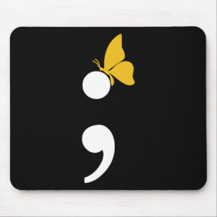Tapis De Souris Semicolon Butterfly Suicide Prévention de la dépre