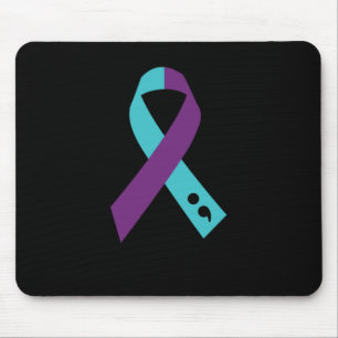 Tapis De Souris Semicolon de ruban violet turquoise Prévention du