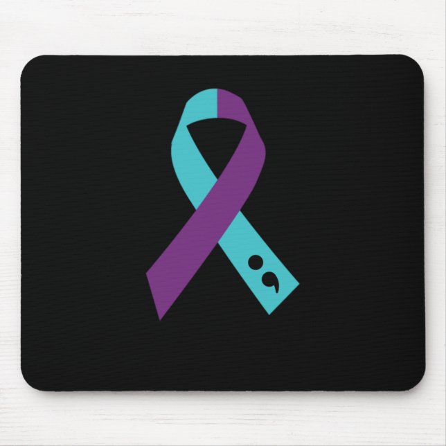 Tapis De Souris Semicolon de ruban violet turquoise Prévention du  (Devant)