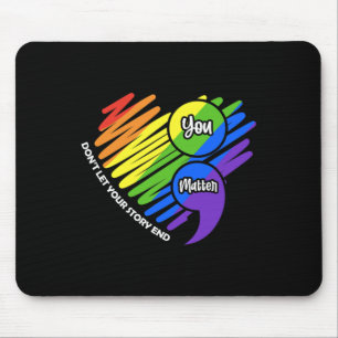 Tapis De Souris Semicolon de sensibilisation à la santé mentale Lg