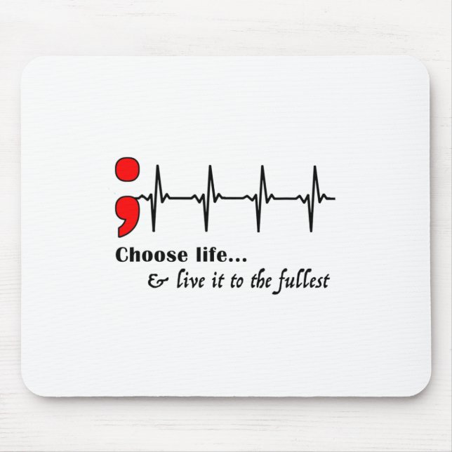 Tapis De Souris Semicolon Ekg Prévention du suicide (Devant)