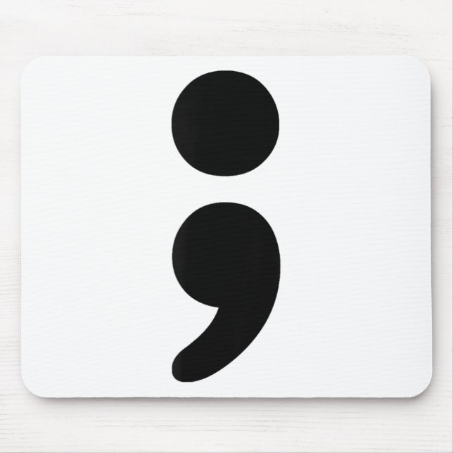 Tapis De Souris Semicolon Mois de sensibilisation à la santé menta (Devant)