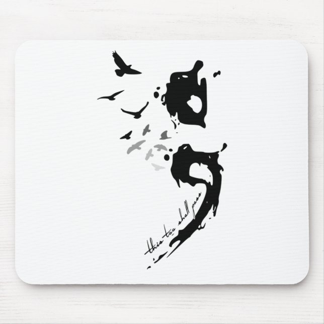 Tapis De Souris Semicolon sur les problèmes de santé mentale (Devant)