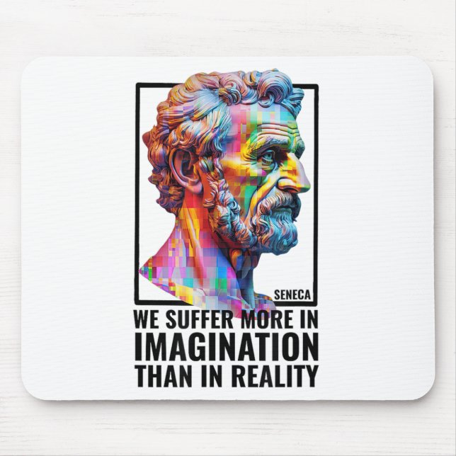 Tapis De Souris Seneca Overthinking Citation Stoicism Modern stoïq (Devant)