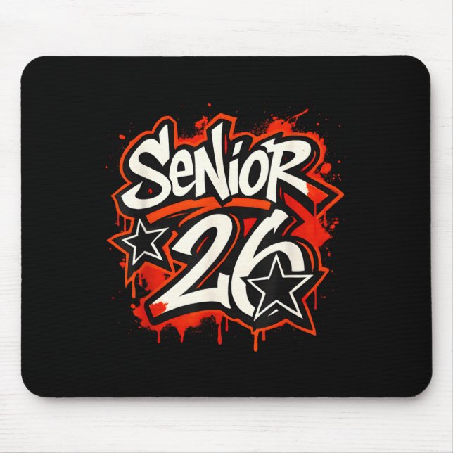 Tapis De Souris Senior 2026 Graffiti Drip Style Graduation Graphic (Devant)