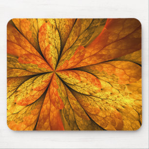 Tapis De Souris Sensation d'automne, Fleur Abstraite fractale mode