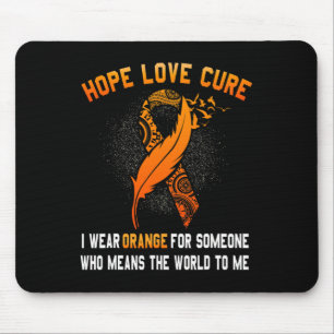 Tapis De Souris Sensibilisation à la leucémie Cancer Orange Ribbon