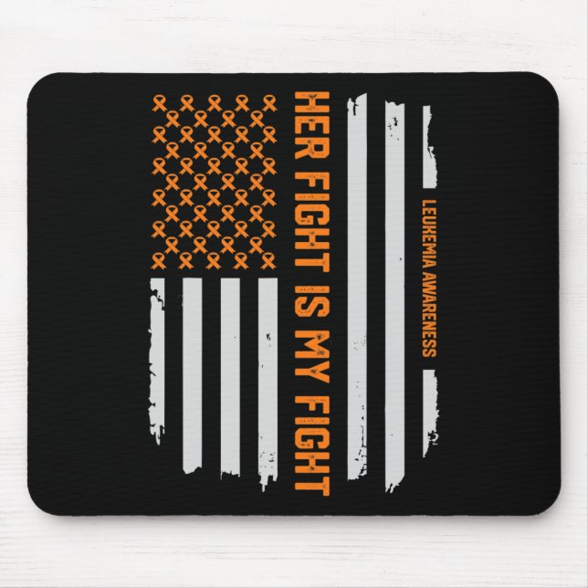 Tapis De Souris Sensibilisation à la leucémie Drapeau américain Ca (Devant)