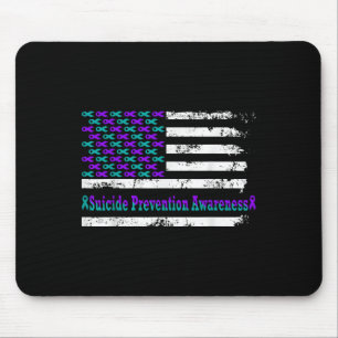 Tapis De Souris Sensibilisation à la prévention du suicide Drapeau
