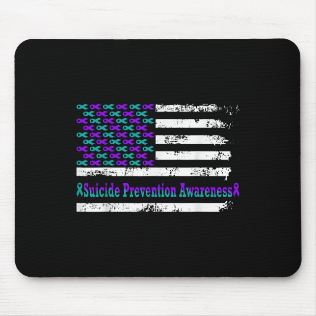 Tapis De Souris Sensibilisation à la prévention du suicide Drapeau (Devant)