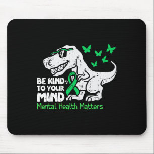 Tapis De Souris Sensibilisation à la santé mentale Dino drôle garç