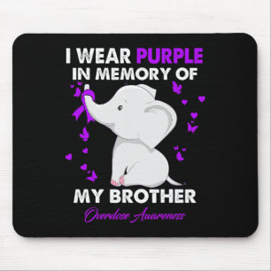 Tapis De Souris Sensibilisation À La Surdose Je Porte Du Violet Po