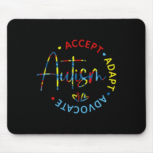 Tapis De Souris Sensibilisation à l'autisme Accepter Adapter Défen (Devant)