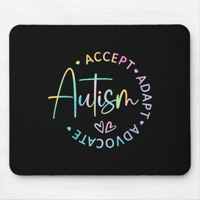 Tapis De Souris Sensibilisation à l'autisme Accepter Adapter Défen (Devant)