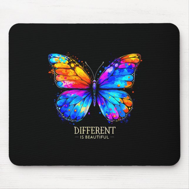 Tapis De Souris Sensibilisation à l'autisme Différent Est Beau Pap (Devant)