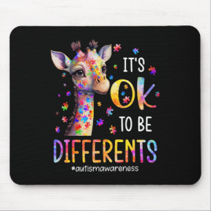 Tapis De Souris Sensibilisation à l'autisme Girafe mignon C'est Ok