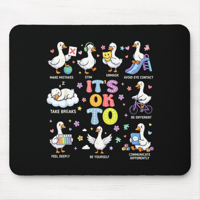 Tapis De Souris Sensibilisation à l'autisme pour être différent Si (Devant)