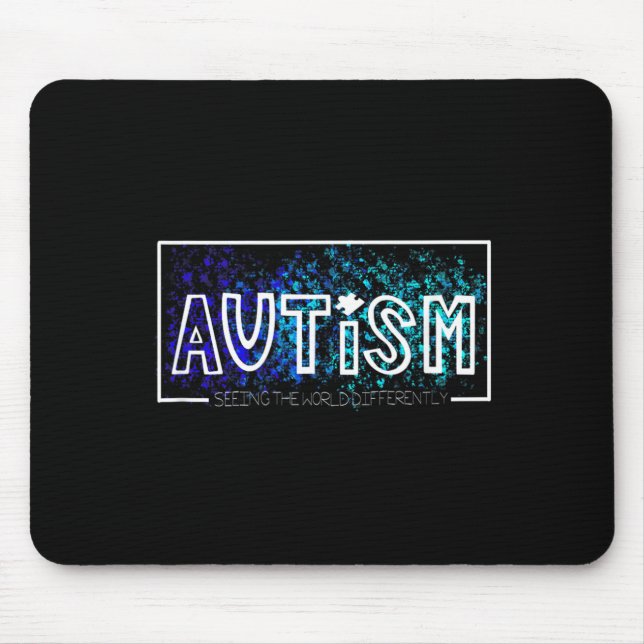 Tapis De Souris Sensibilisation à l'autisme - Voir le monde différ (Devant)