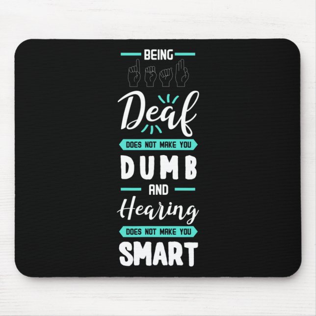 Tapis De Souris Sensibilisation Asl American Sign Language Perte a (Devant)