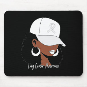 Tapis De Souris Sensibilisation au cancer du poumon Femme noire Ru