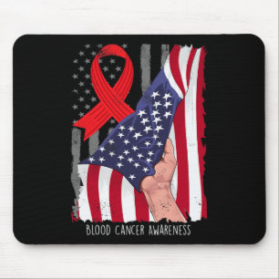 Tapis De Souris Sensibilisation au cancer du sang Vintage Amérique